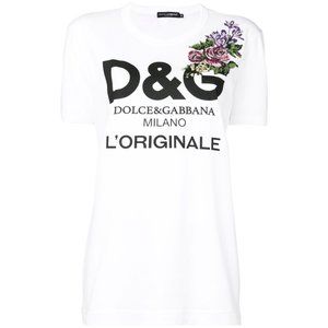 New Dolce & Gabbana Milano White Floral T-Shirt
